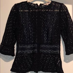 Nanette Lepore Peplum Eyelet Top